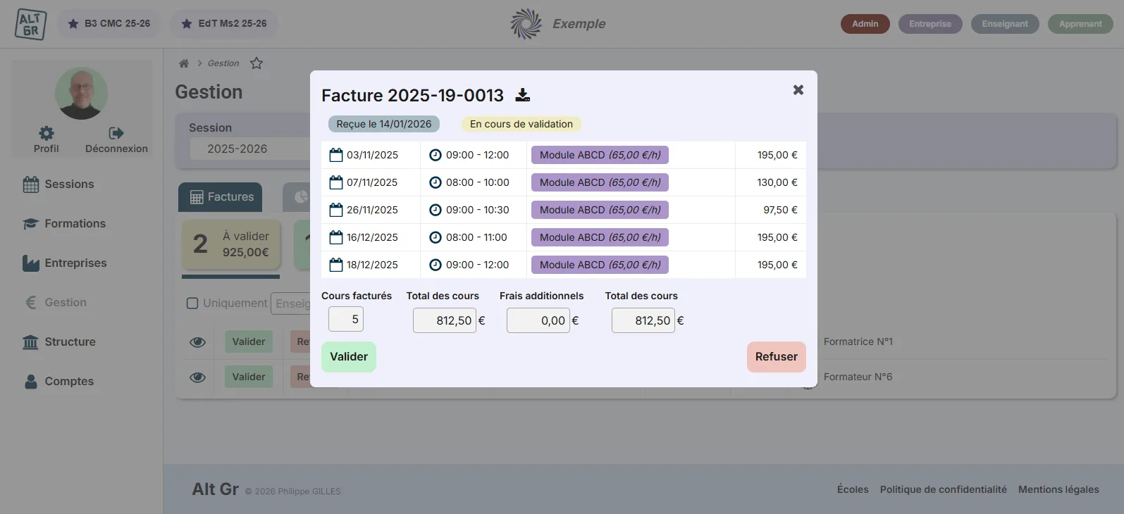 Gestion factures res